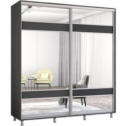Dulap-cupe Mobildor Aron cu oglinda K3 Zebra 210x210x60 (Anthracite) Thumb