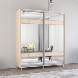 Шкаф-купе Mobildor Aron с зеркалом K3 Zebra 210x220x60 (Sonoma Oak)