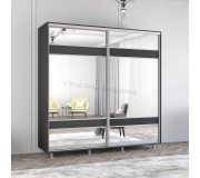 Dulap-cupe Mobildor Aron cu oglinda K3 Zebra 220x200x60 (Anthracite)