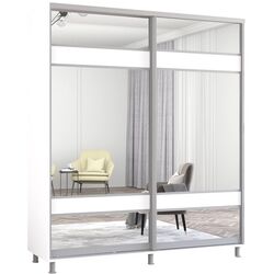 Dulap-cupe Mobildor Aron cu oglinda K3 Zebra 220x200x60 (White) Thumb