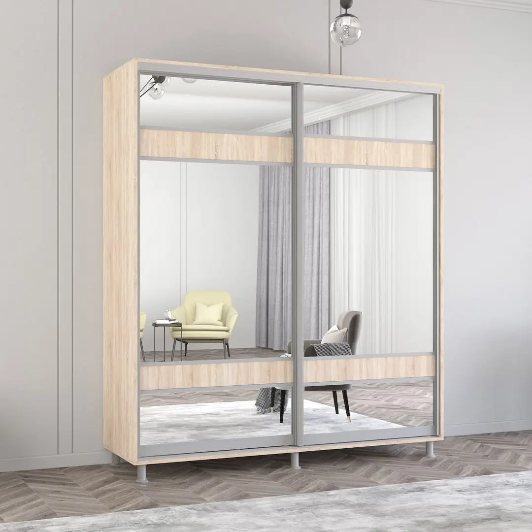 Dulap-cupe Mobildor Aron cu oglinda K3 Zebra 220x220x60 (Sonoma Oak)