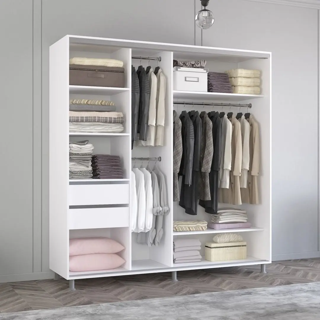 Dulap-cupe Mobildor Aron cu oglinda K3 Zebra 220x240x60 (White)