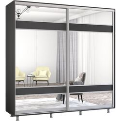 Dulap-cupe Mobildor Aron cu oglinda K3 Zebra 230x220x60 (Anthracite) Thumb