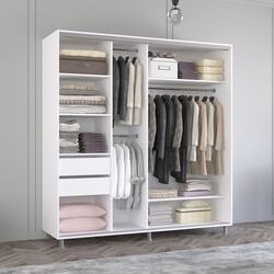 Dulap-cupe Mobildor Aron cu oglinda K3 Zebra 230x220x60 (White) Thumb