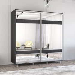 Dulap-cupe Mobildor Aron cu oglinda K3 Zebra 230x230x60 (Anthracite)