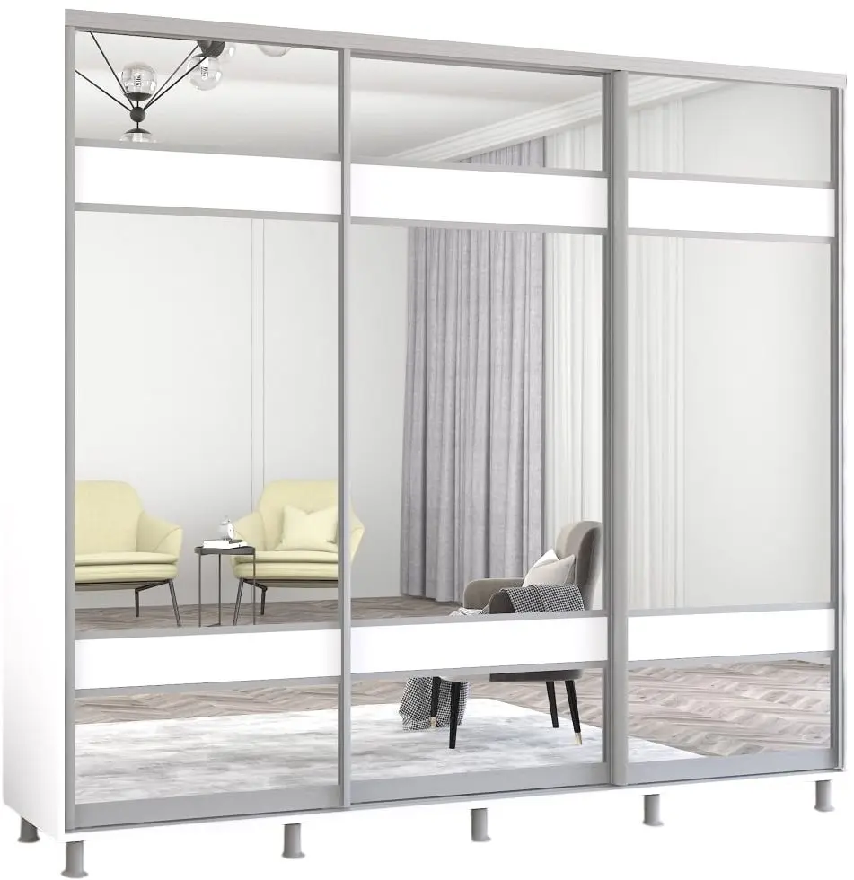 Dulap-cupe Mobildor Aron cu oglinda K3 Zebra 240x200x60 (White)