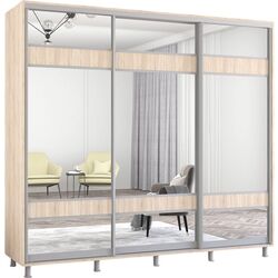 Dulap-cupe Mobildor Aron cu oglinda K3 Zebra 240x210x60 (Sonoma Oak) Thumb