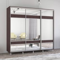 Dulap-cupe Mobildor Aron cu oglinda K3 Zebra 240x210x60 (Wenge Oak)