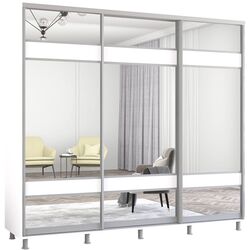 Dulap-cupe Mobildor Aron cu oglinda K3 Zebra 240x220x60 (White) Thumb