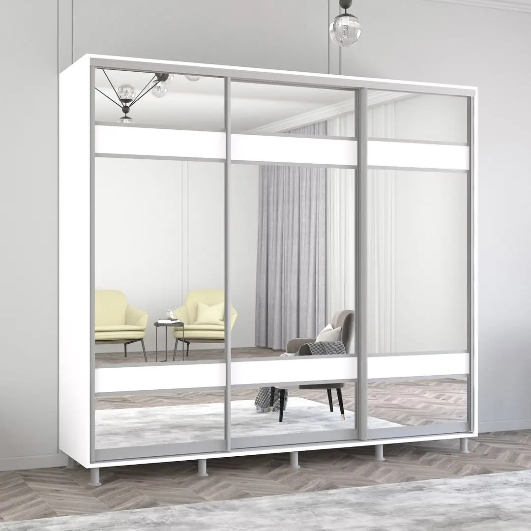 Dulap-cupe Mobildor Aron cu oglinda K3 Zebra 240x220x60 (White)