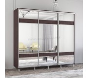 Dulap-cupe Mobildor Aron cu oglinda K3 Zebra 240x230x60 (Wenge Oak)