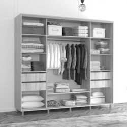 Dulap-cupe Mobildor Aron cu oglinda K3 Zebra 240x230x60 (Wenge Oak) Thumb