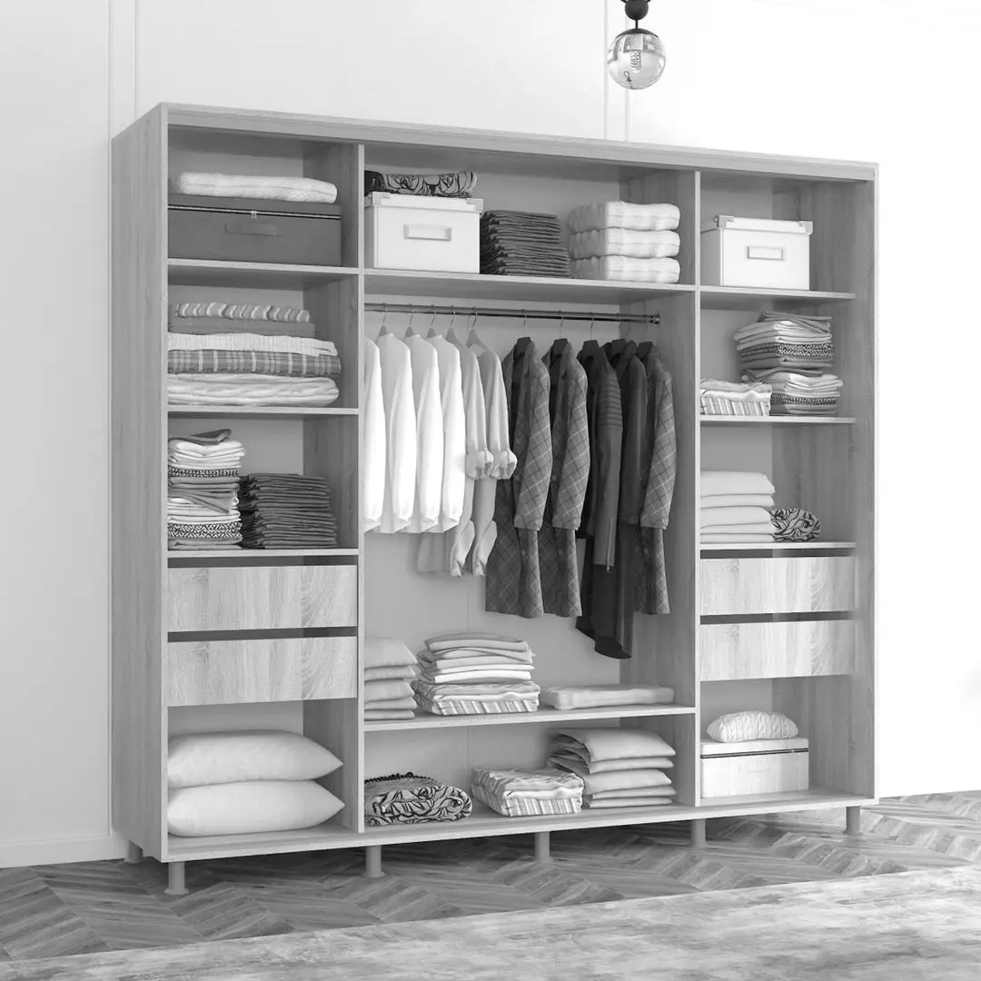 Dulap-cupe Mobildor Aron cu oglinda K3 Zebra 240x230x60 (Wenge Oak)