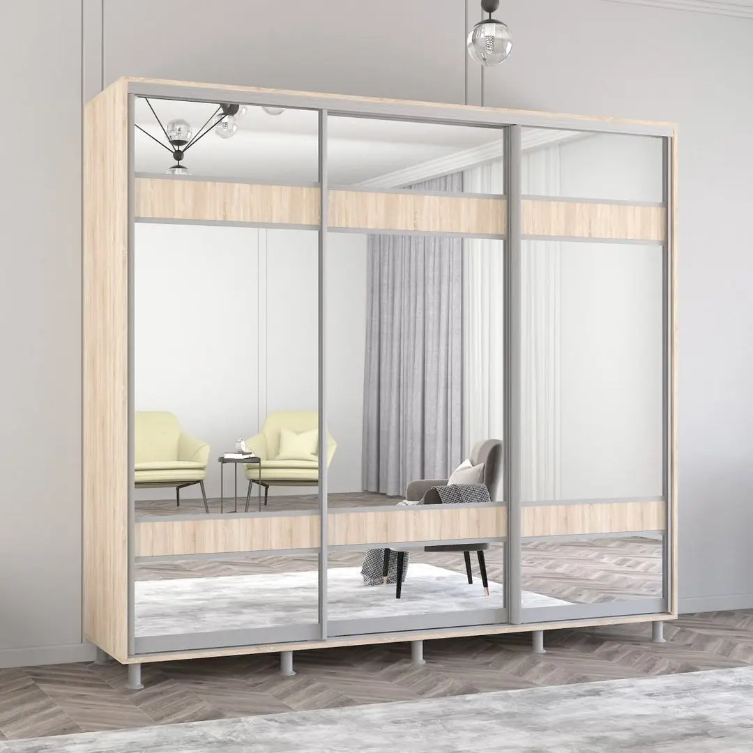 Dulap-cupe Mobildor Aron cu oglinda K3 Zebra 240x240x60 (Sonoma Oak)