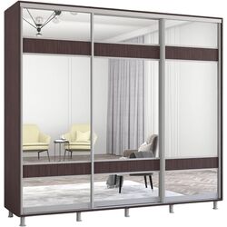 Dulap-cupe Mobildor Aron cu oglinda K3 Zebra 250x230x60 (Wenge Oak) Thumb