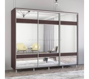 Dulap-cupe Mobildor Aron cu oglinda K3 Zebra 260x200x60 (Wenge Oak)