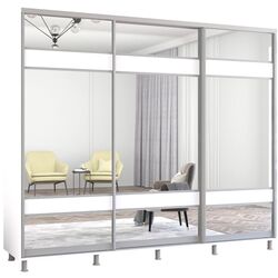 Шкаф-купе Mobildor Aron с зеркалом K3 Zebra 260x210x60 (White) Thumb