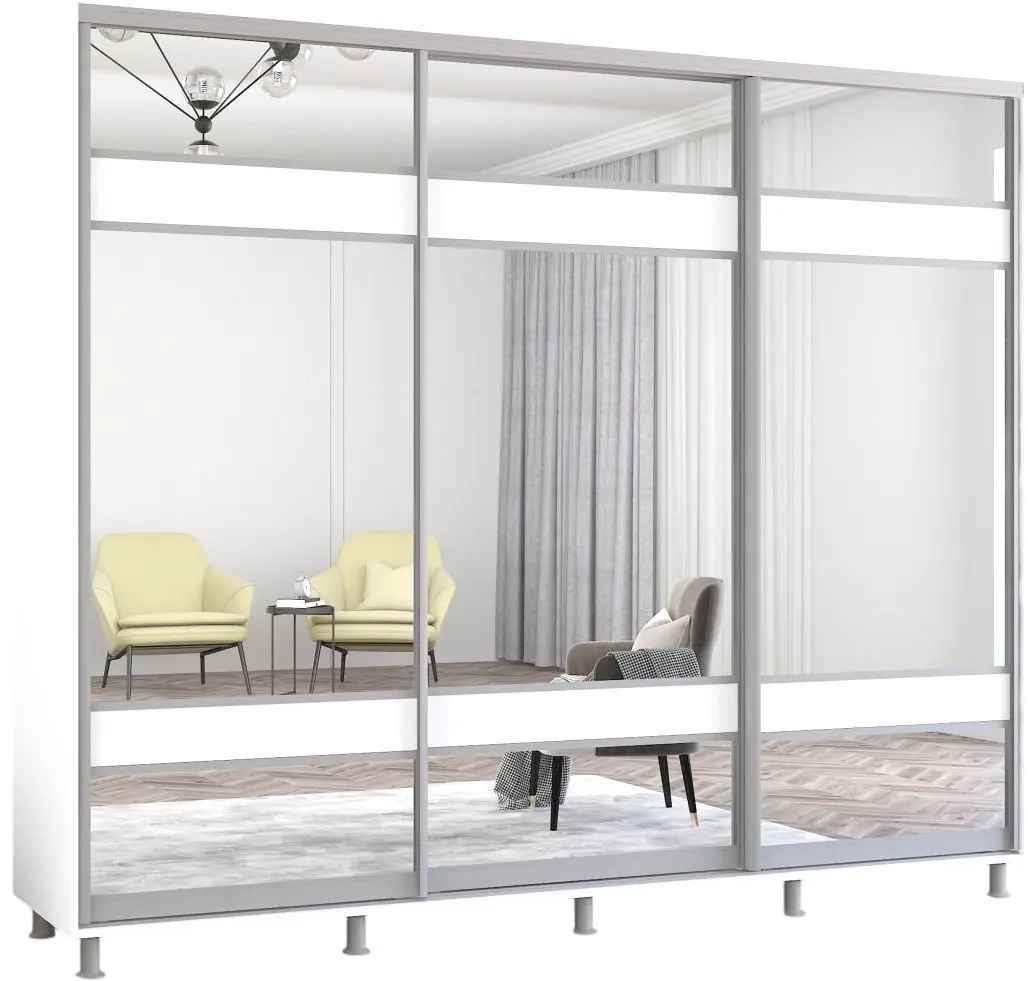 Шкаф-купе Mobildor Aron с зеркалом K3 Zebra 260x210x60 (White) - 2