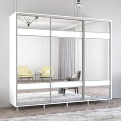 Шкаф-купе Mobildor Aron с зеркалом K3 Zebra 260x210x60 (White)