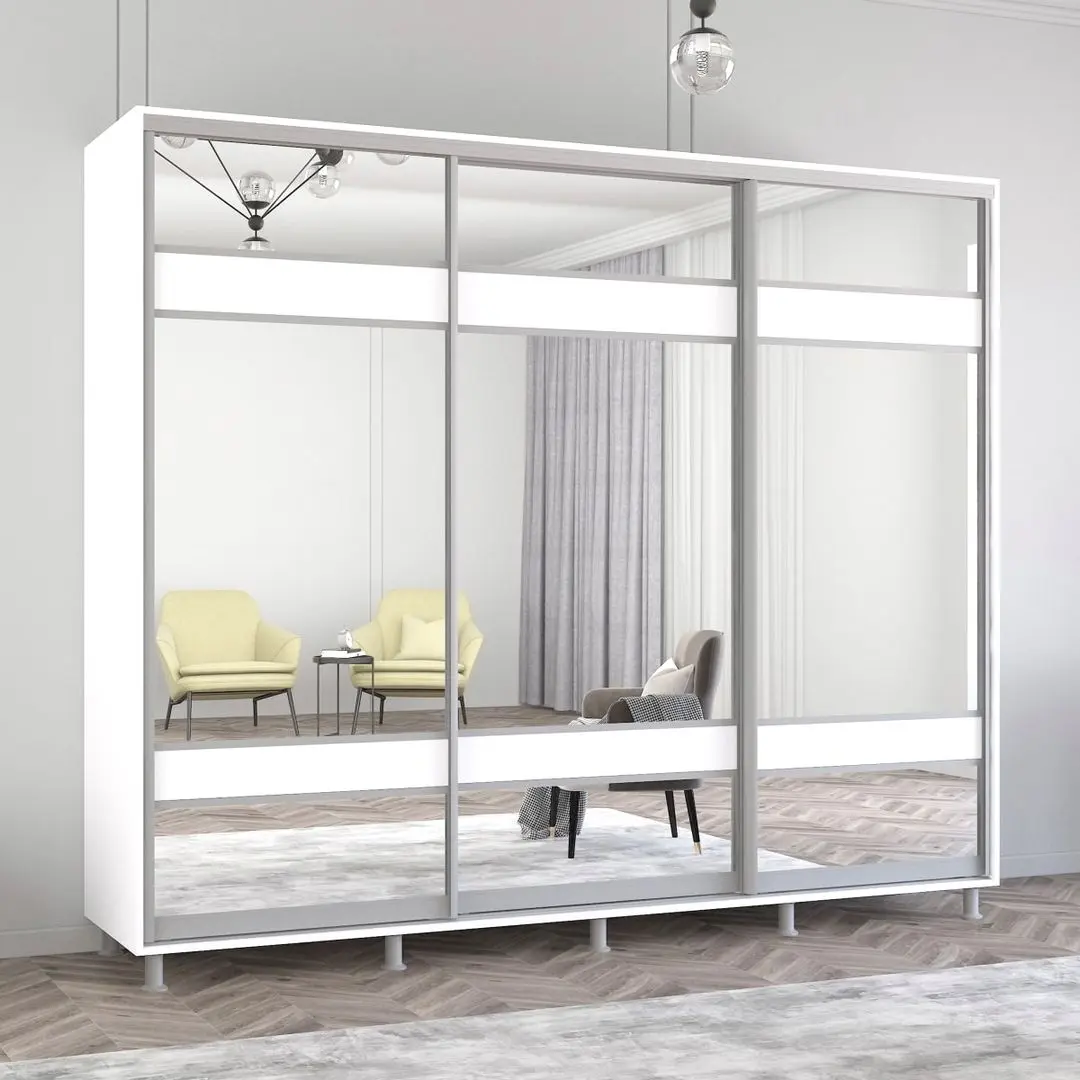 Шкаф-купе Mobildor Aron с зеркалом K3 Zebra 260x210x60 (White)