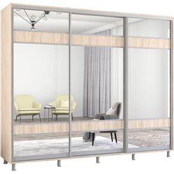 Dulap-cupe Mobildor Aron cu oglinda K3 Zebra 260x220x60 (Sonoma Oak) Thumb