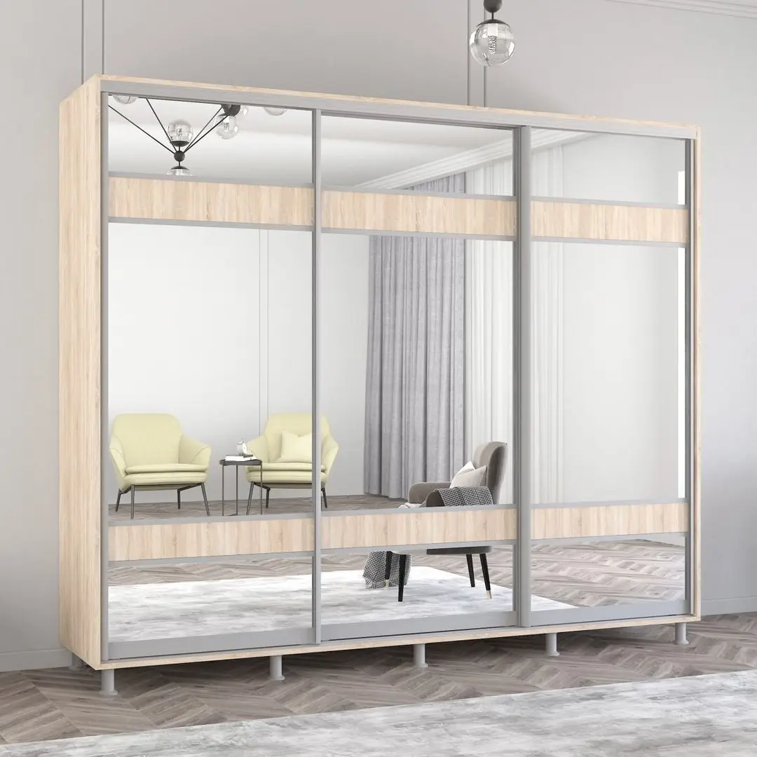 Dulap-cupe Mobildor Aron cu oglinda K3 Zebra 260x230x60 (Sonoma Oak)