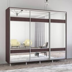 Dulap-cupe Mobildor Aron cu oglinda K3 Zebra 260x230x60 (Wenge Oak)