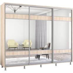 Шкаф-купе Mobildor Aron с зеркалом K3 Zebra 270x200x60 (Sonoma Oak) Thumb