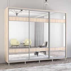 Шкаф-купе Mobildor Aron с зеркалом K3 Zebra 270x200x60 (Sonoma Oak)