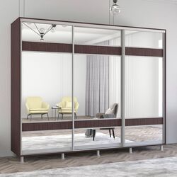 Dulap-cupe Mobildor Aron cu oglinda K3 Zebra 270x200x60 (Wenge Oak)