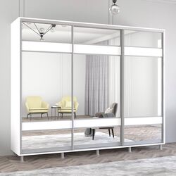 Dulap-cupe Mobildor Aron cu oglinda K3 Zebra 270x200x60 (White)