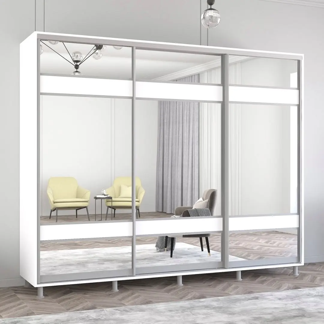 Dulap-cupe Mobildor Aron cu oglinda K3 Zebra 270x230x60 (White)