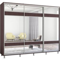 Dulap-cupe Mobildor Aron cu oglinda K3 Zebra 270x240x60 (Wenge Oak) Thumb