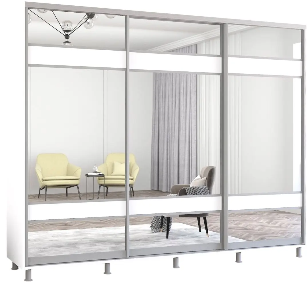 Dulap-cupe Mobildor Aron cu oglinda K3 Zebra 270x240x60 (White)