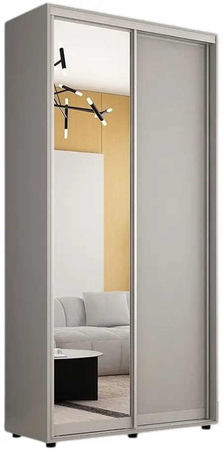 Шкаф-купе Mobildor Compact 1 зеркало/1 ДСП 130x220x45 (Gray) - 3
