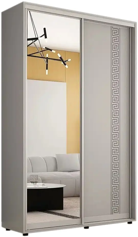 Dulap-cupe Mobildor Compact 1 oglinda/1 PAL/ornament grecesc 150x220x45 (Gray) - 2
