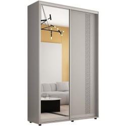Шкаф-купе Mobildor Compact 1 зеркало/1 ДСП/греческий орнамент 150x230x45 (Gray) Thumb