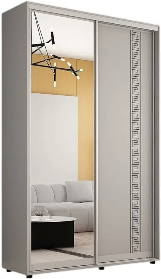 Dulap-cupe Mobildor Compact 1 oglinda/1 PAL/ornament grecesc 160x200x45 (Gray)