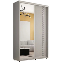 Шкаф-купе Mobildor Compact 1 зеркало/1 ДСП/греческий орнамент 160x220x45 (Gray) Thumb