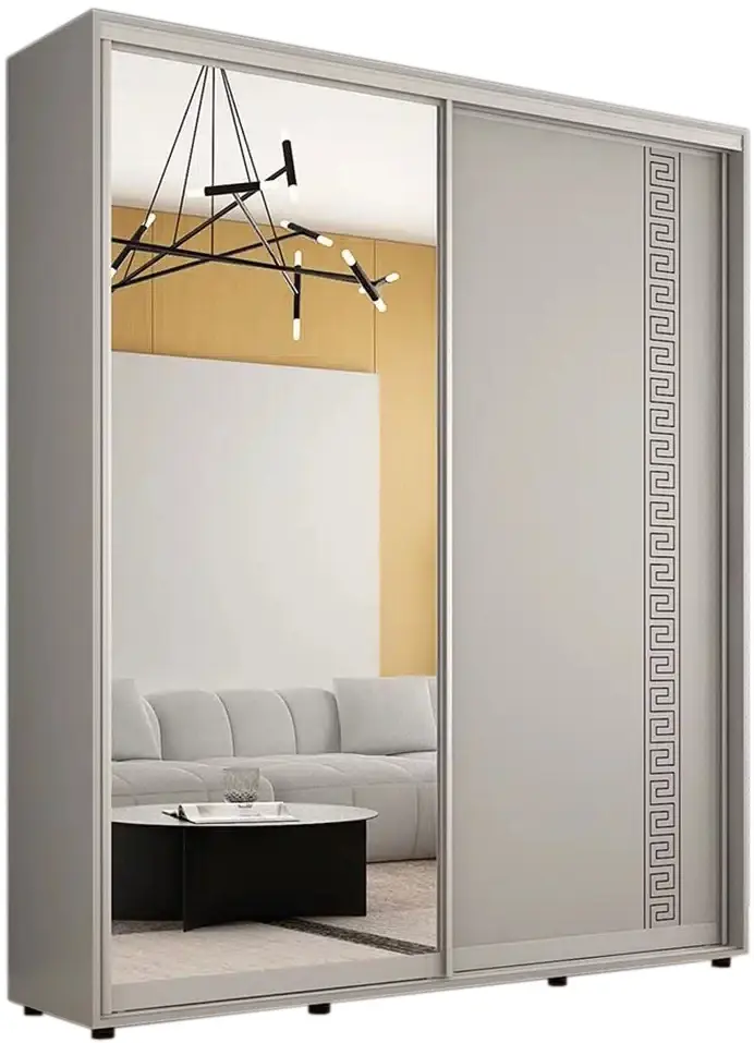 Dulap-cupe Mobildor Compact 1 oglinda/1 PAL/ornament grecesc 190x220x45 (Gray) - 2