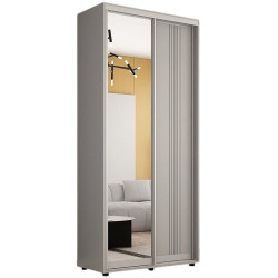 Шкаф-купе Mobildor Compact 1 зеркало/1 ДСП/узор линии 100x220x45 (Gray) Thumb