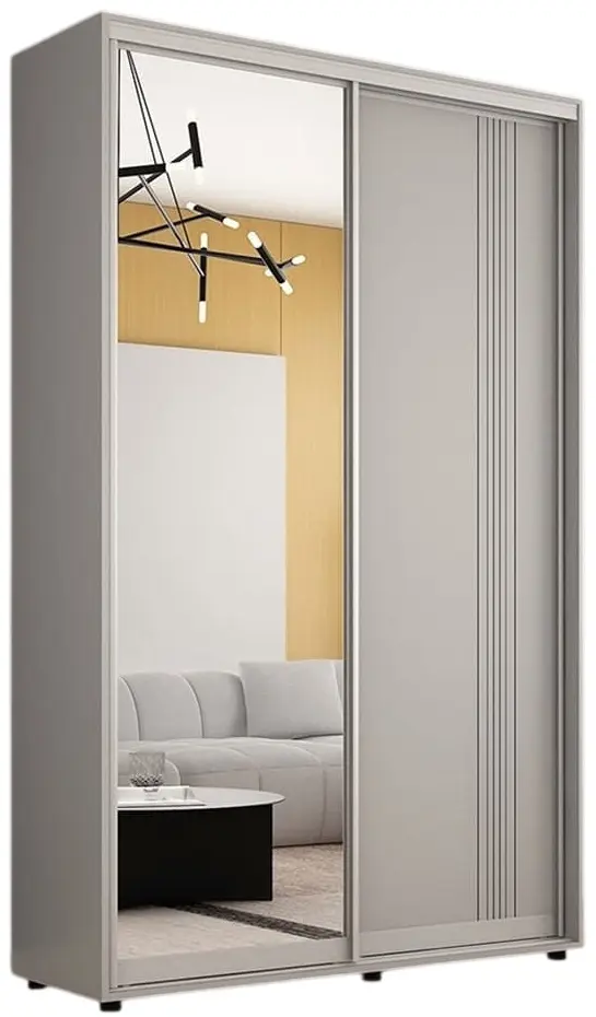 Dulap-cupe Mobildor Compact 1 oglinda/1 PAL/ornament linii 150x200x45 (Grey)
