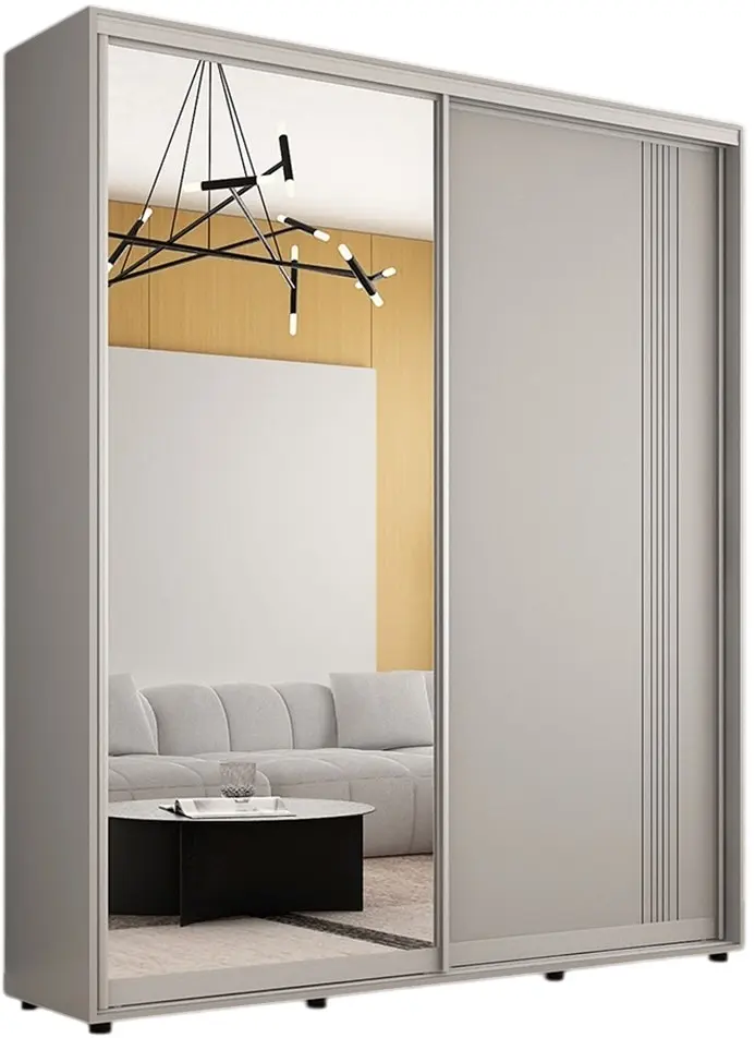 Dulap-cupe Mobildor Compact 1 oglinda/1 PAL/ornament linii 190x220x45 (Gray) - 3