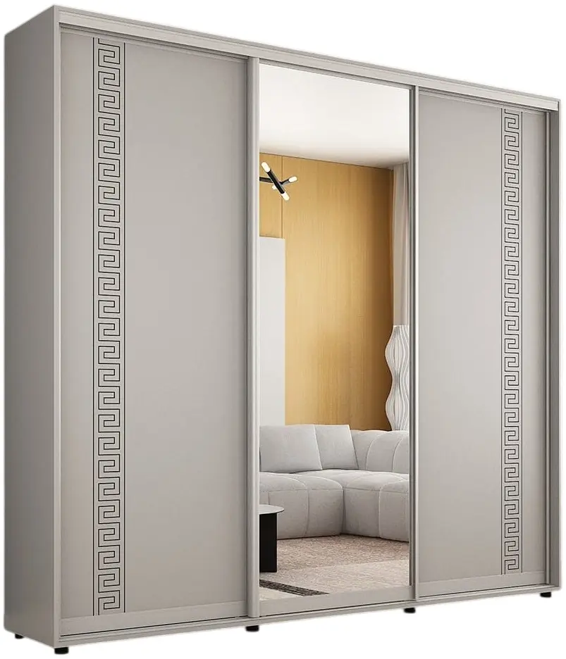 Dulap-cupe Mobildor Compact 1 oglinda/2 PAL/ornament grecesc 260x200x45 (Gray)