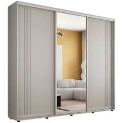 Шкаф-купе Mobildor Compact 1 зеркало/2 ДСП/узор линии 250x220x45 (Gray) Thumb