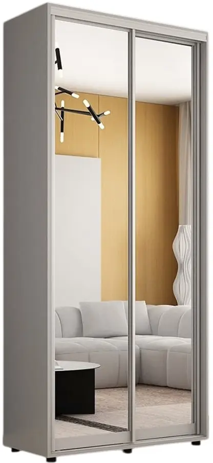 Dulap-cupe Mobildor Compact 2 usi oglinda 100x220x45 (Gray) - 3