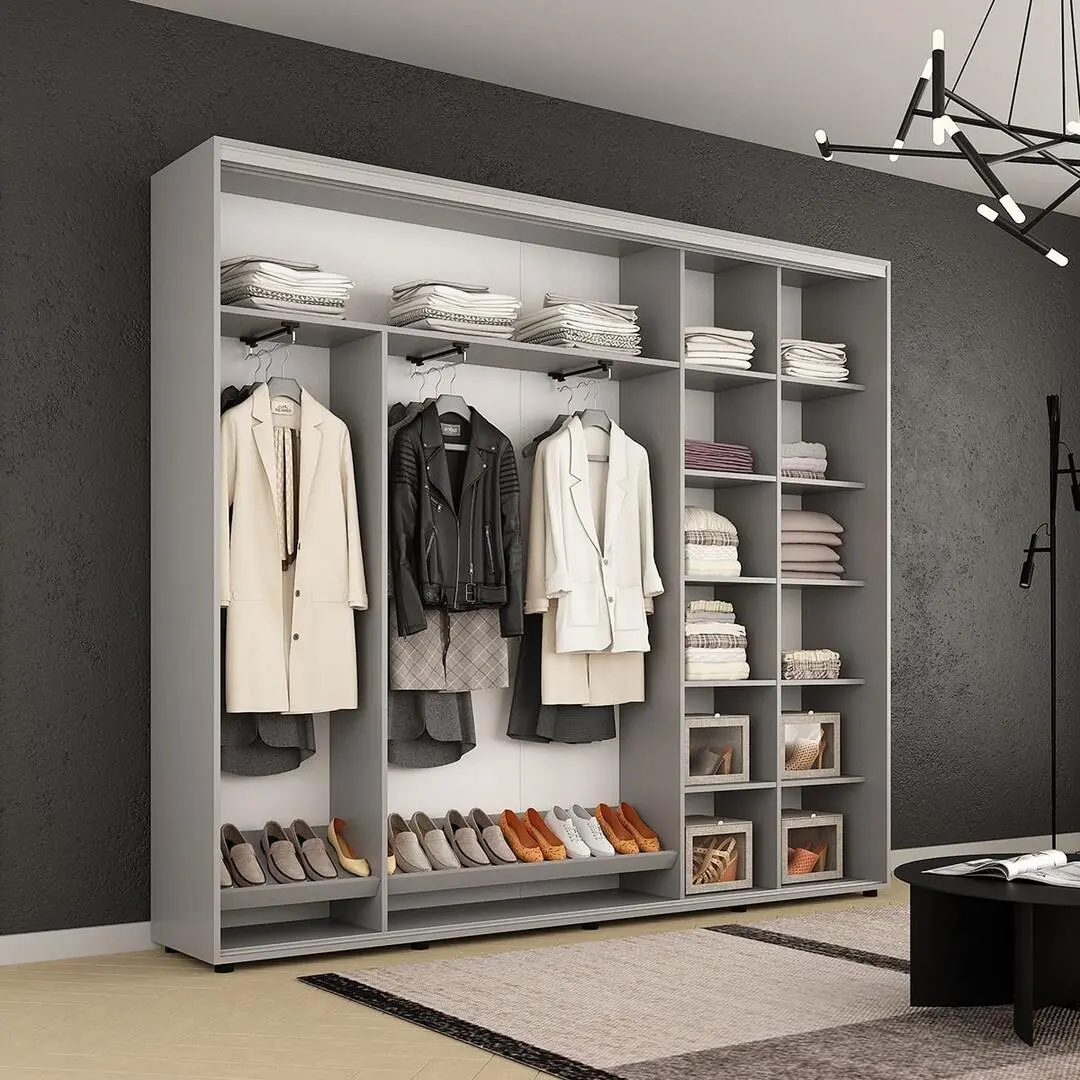 Dulap-cupe Mobildor Compact 3 PAL/ornament linii 260x210x45 (Grey)