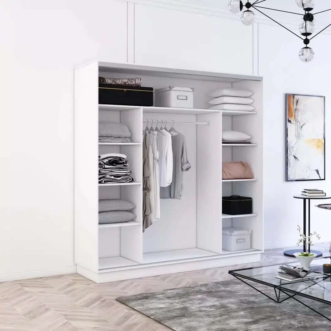 Шкаф-купе Mobildor Fox 1 зеркало/1 ДСП 200x210x60 (White) - 3