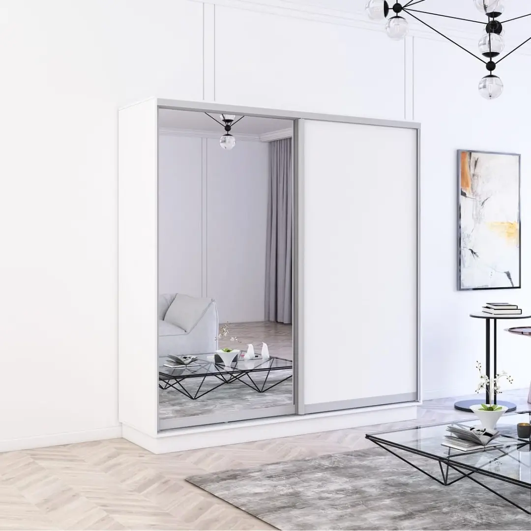 Шкаф-купе Mobildor Fox 1 зеркало/1 ДСП 230x200x60 (White)