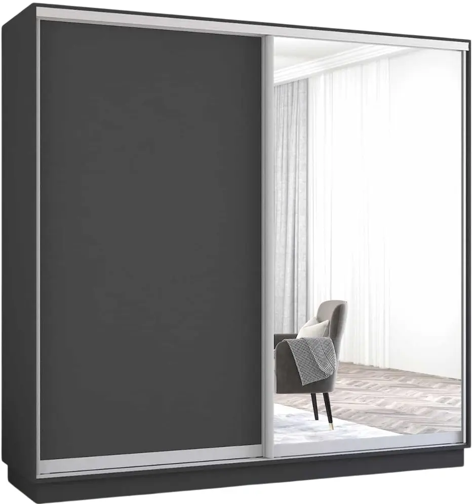 Шкаф-купе Mobildor Fox 1 зеркало/1 ДСП 230x210x60 (Anthracite) - 2